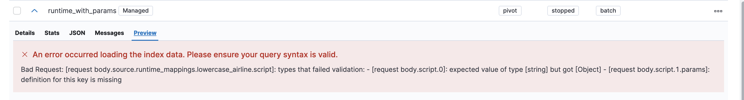 [ML] Fix runtime field validations not supporting special script types ...