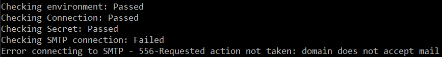 Error connecting to SMTP - 556-Requested action not taken: domain does ...
