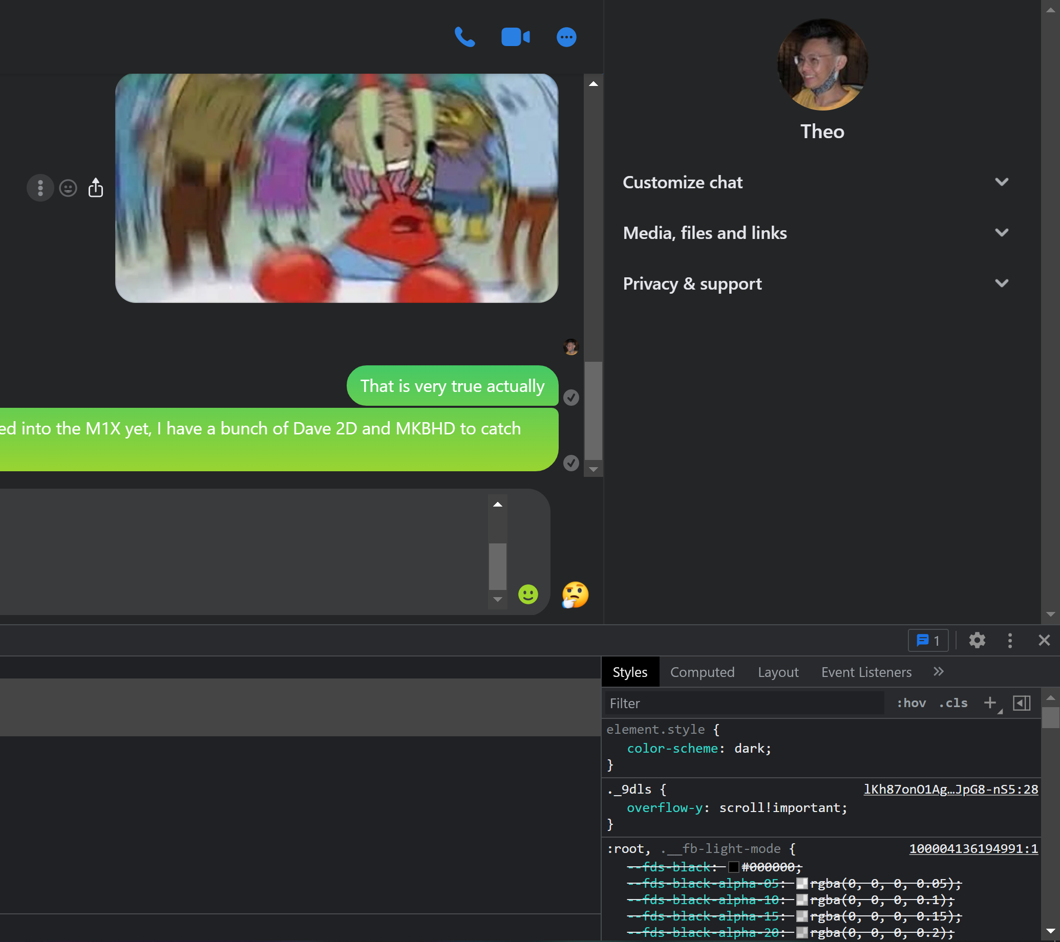 Dark Scrollbars · Issue #19 · jerry1100/messenger-dark-theme · GitHub