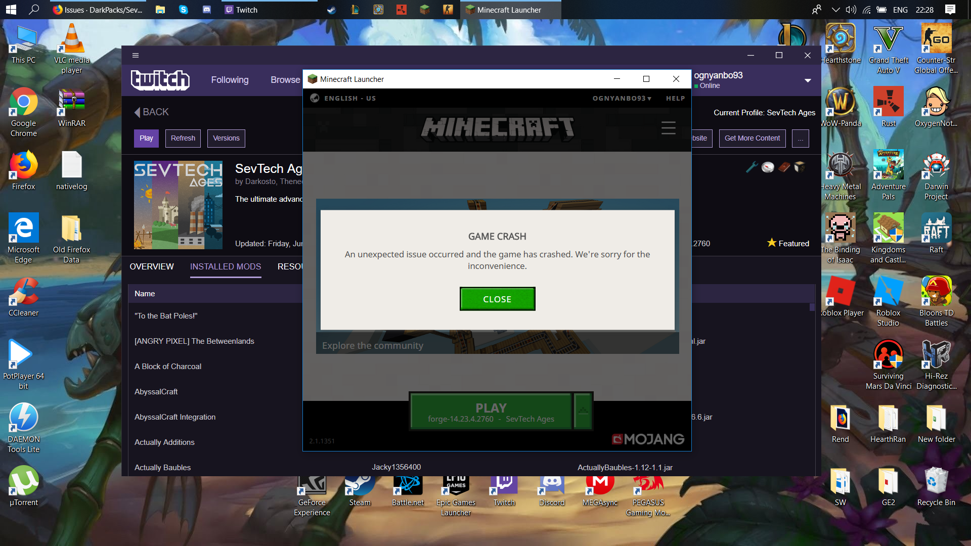 SevTech is crashing when i try to play it · Issue #3374 · DarkPacks ...