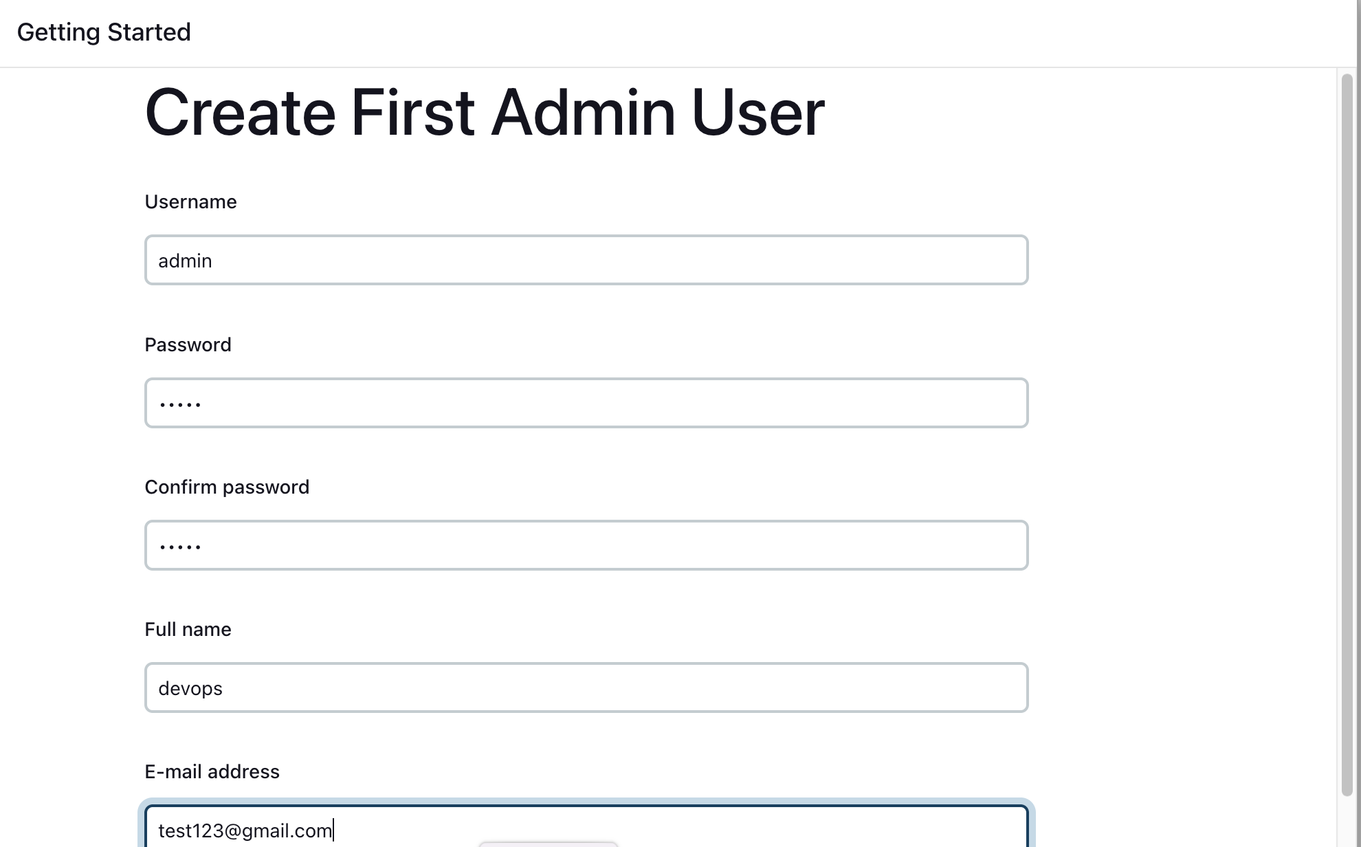 Create Admin User