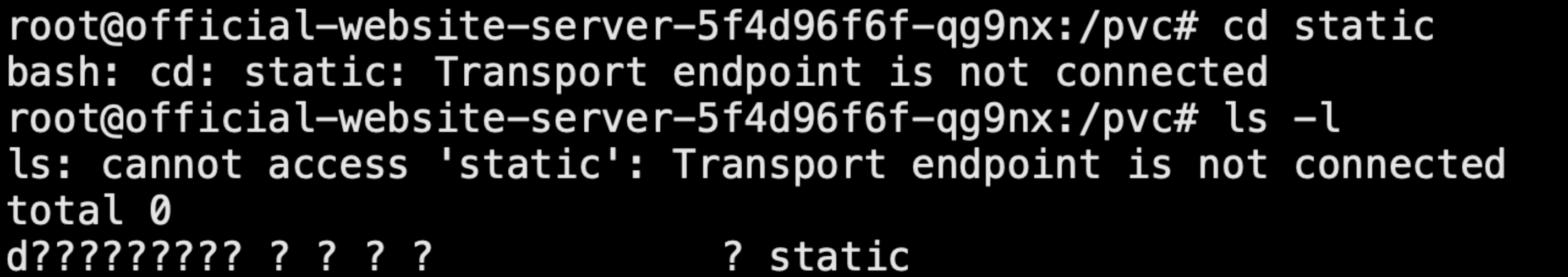 Mount 3.18 Transport endpoint is not connected · Issue 3373 · seaweedfs/seaweedfs · GitHub