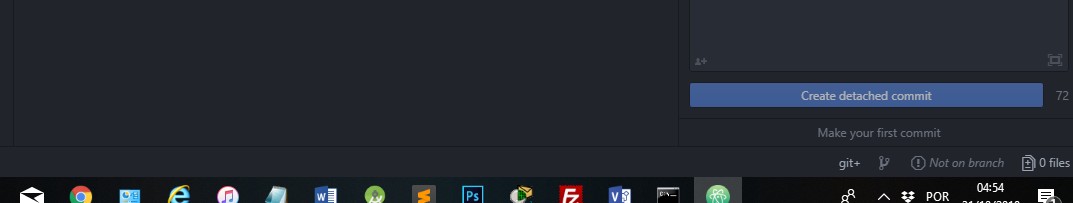 "Not on branch" message on status bar after creating or cloning a ...