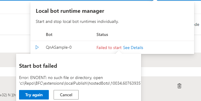 need to restart several times to start bot and error string is ...