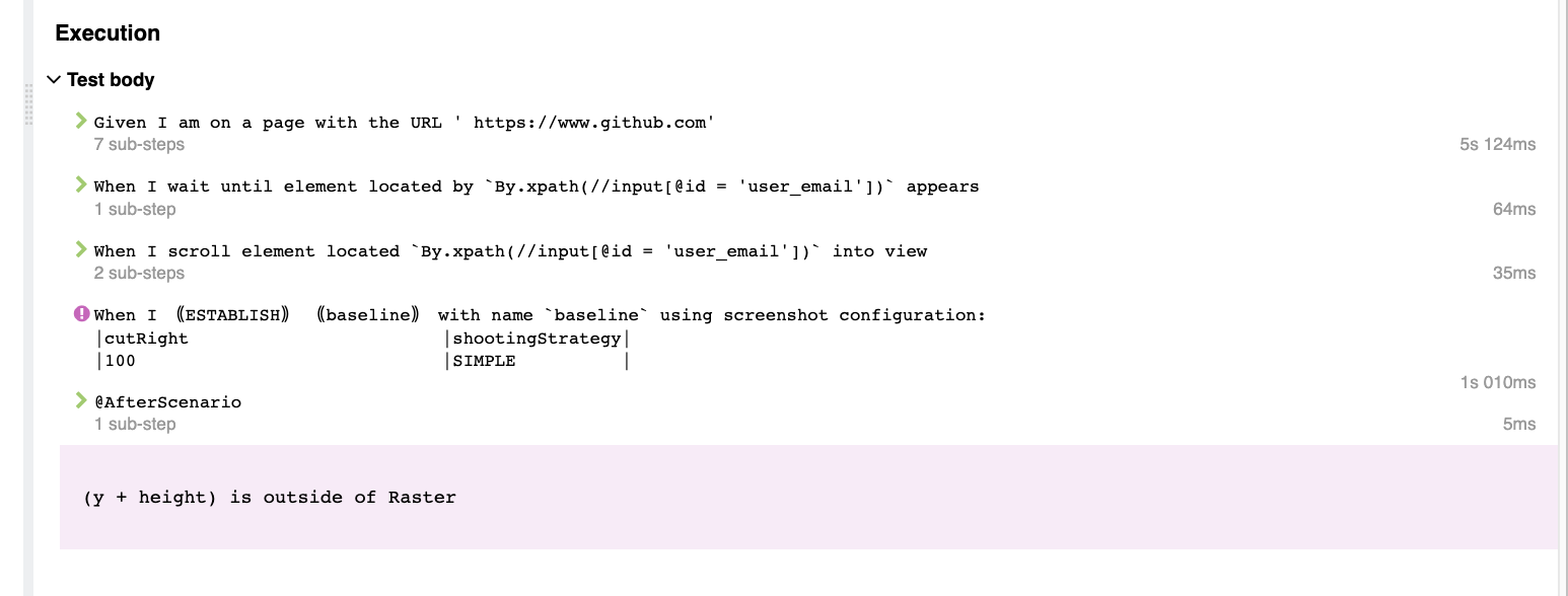 Visual Testing - Error `(y + height) is outside of Raster` when ...