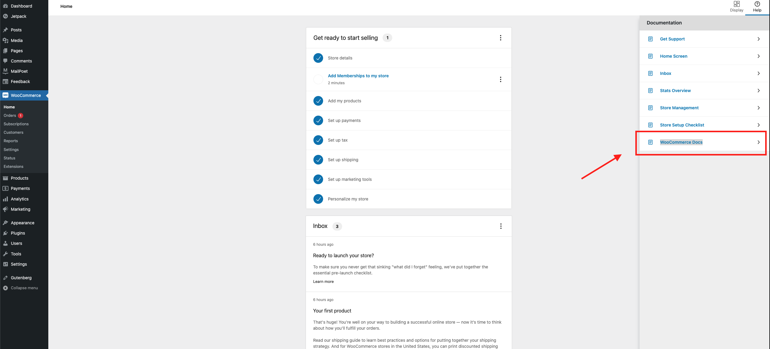 WooCommerce Docs link on the help menu does not work · Issue #8096 ...