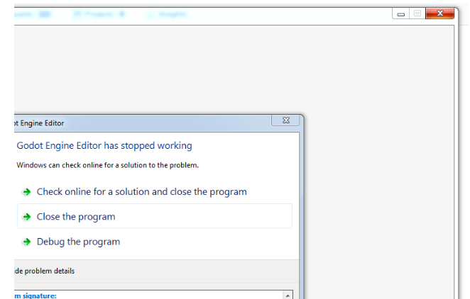 Crash message appears on Window when closing release export · Issue ...