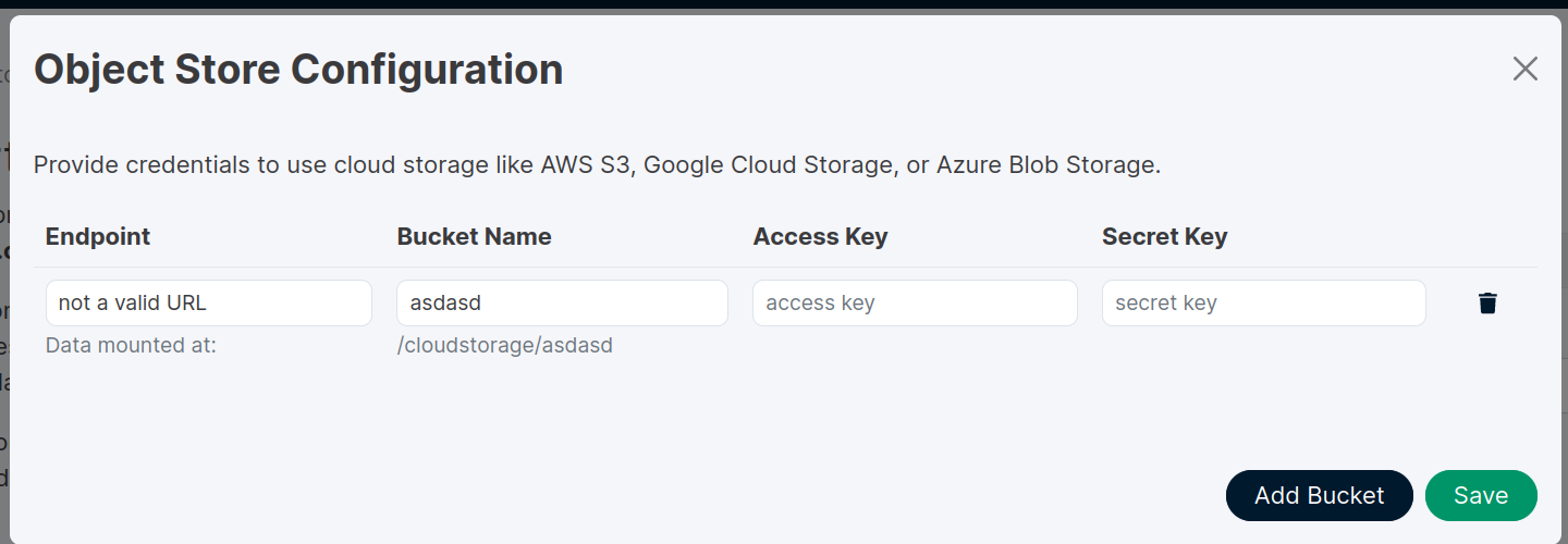 Validate Endpoint field in the Object Store Configuration (aka S3