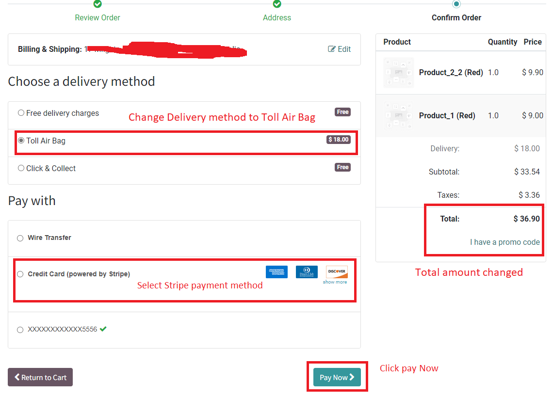 [V15] The payment is incorrect if changing delivery method · Issue