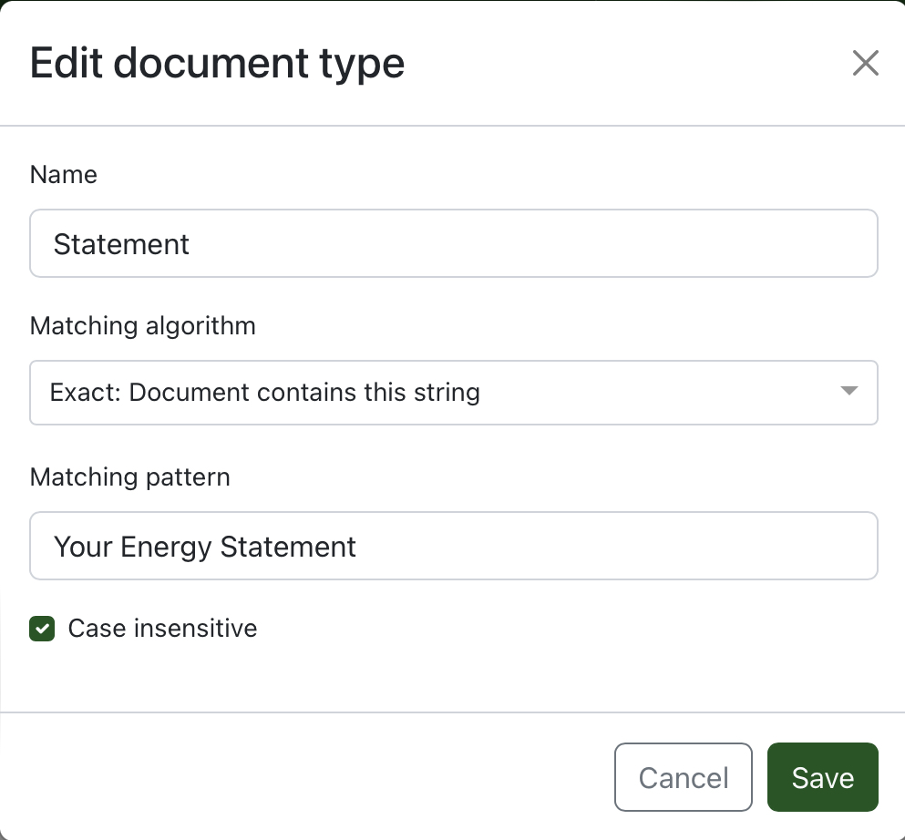 Assign the same Document Type based on multiple ‘Exact’ patterns ...