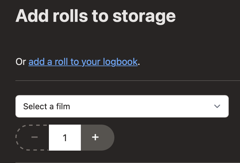 Use a stepper UI component whenever choosing number of rolls to add ...