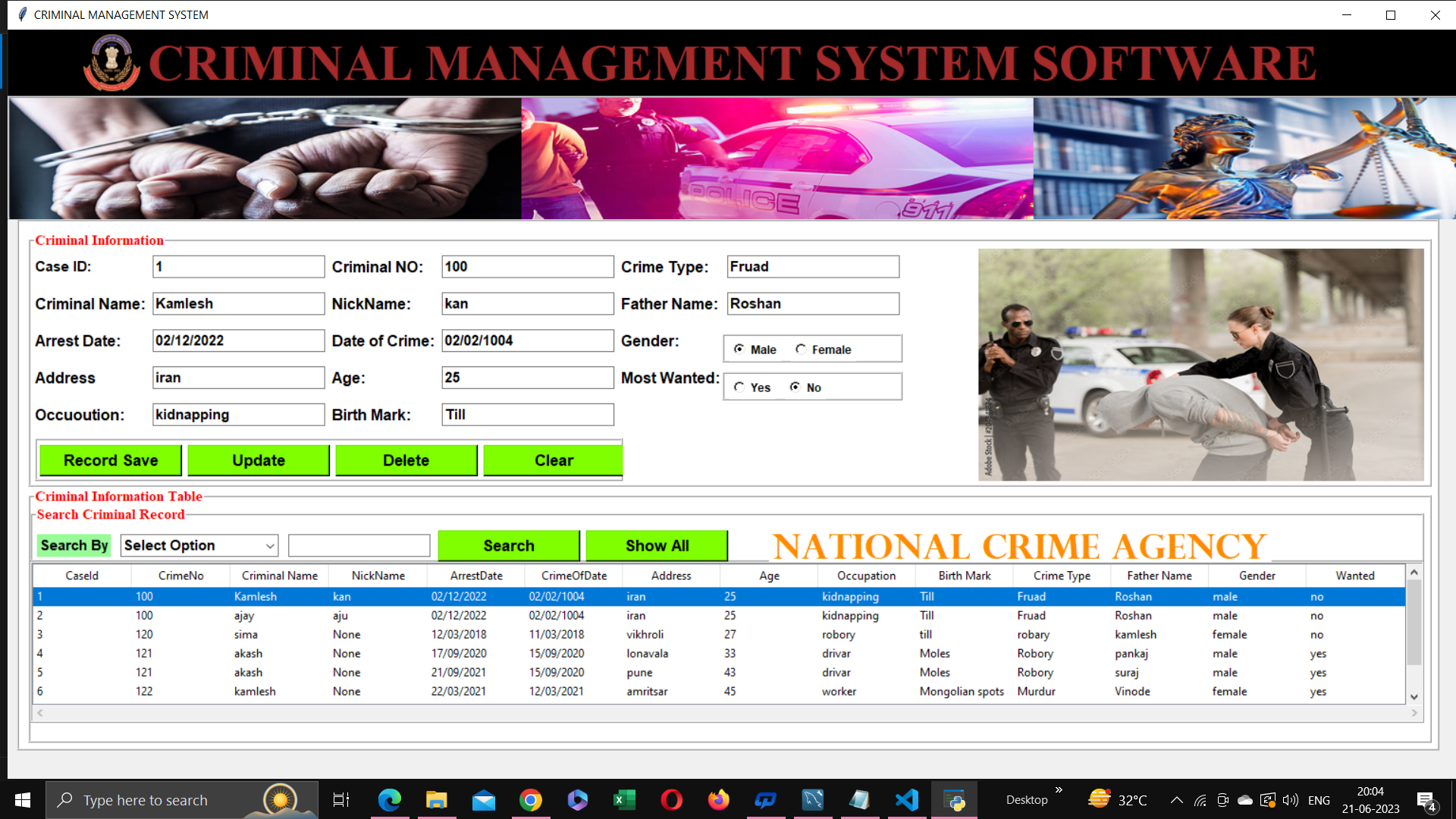 GitHub - shubhamshrivastav1/Criminal-management-system-software