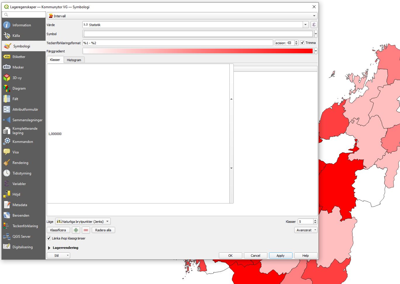 Symbology Blocking window when using graduated symbology for vector