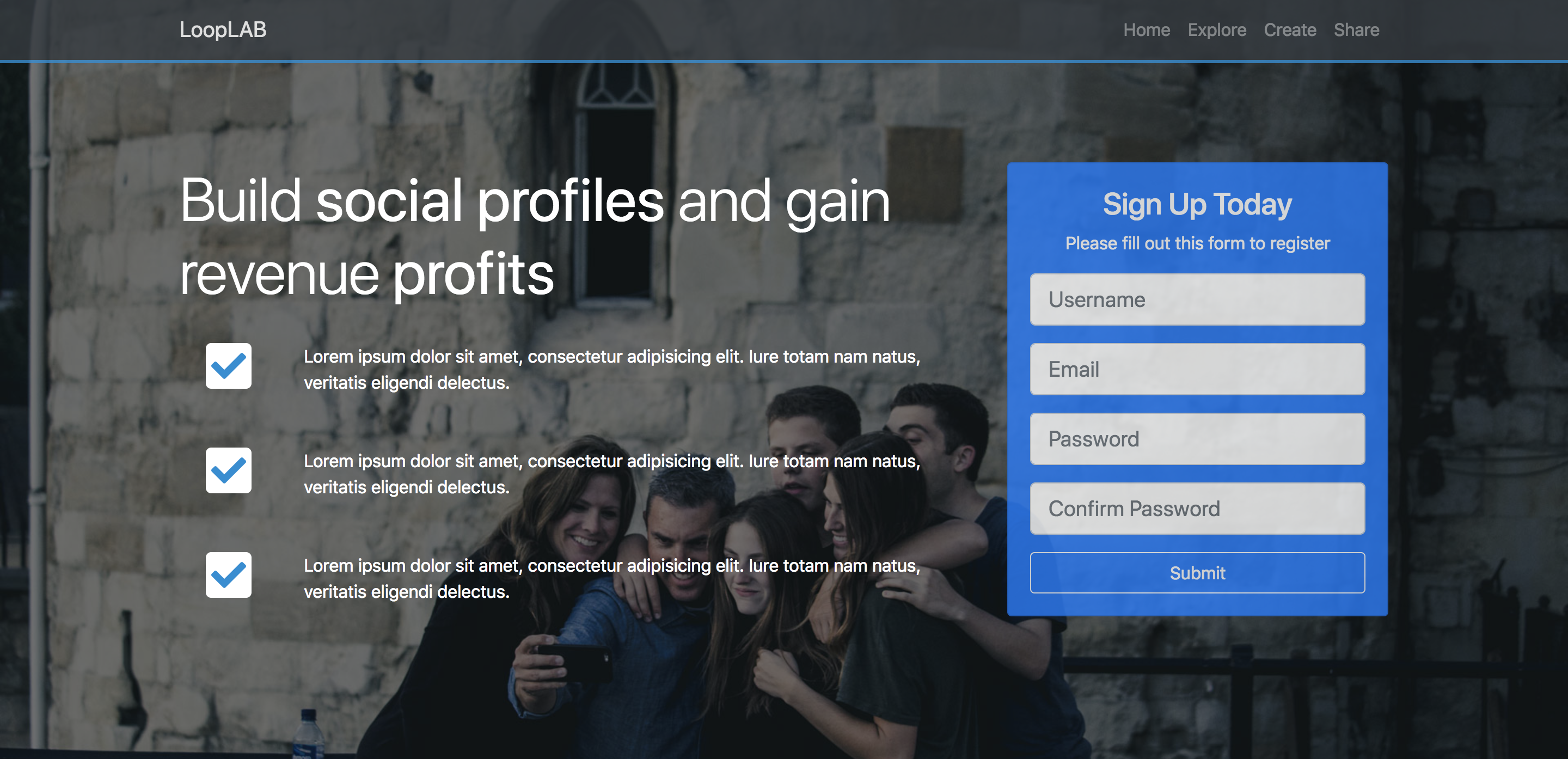 GitHub - shsalam/bootstrap-loop-lab: A bootstrap 4 social media template.