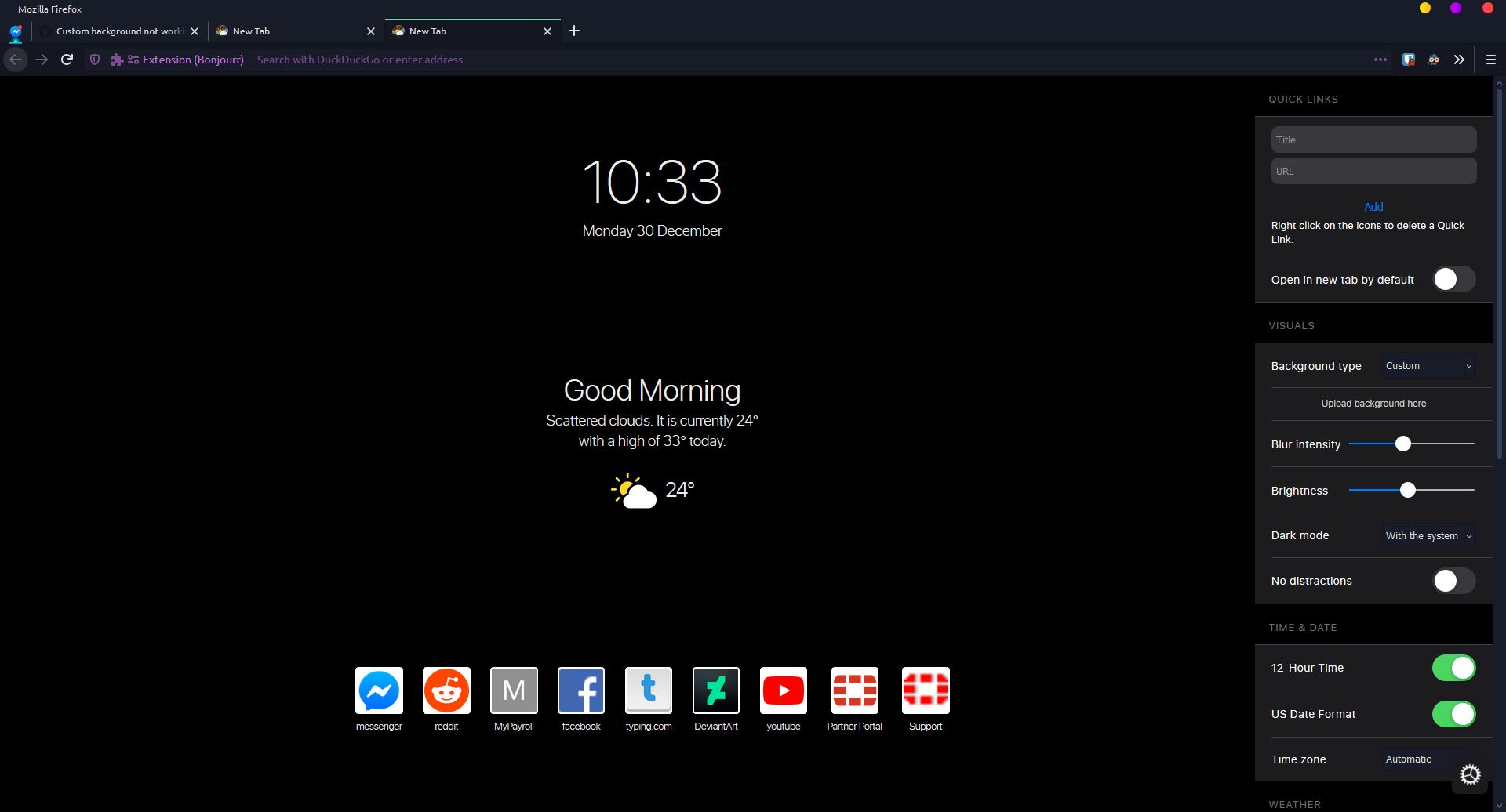 Custom background not working · Issue 27 · victrme/Bonjourr · GitHub