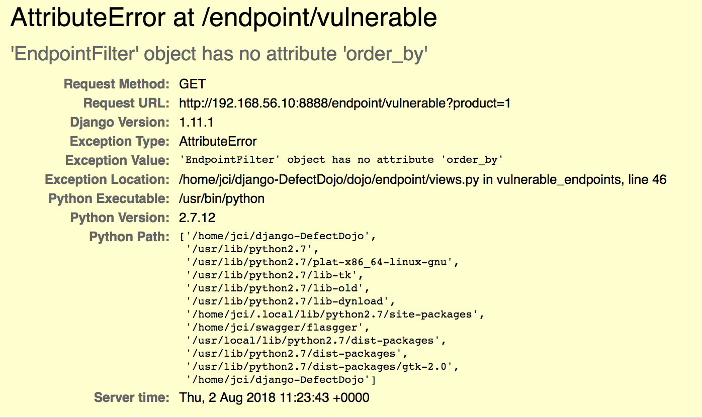 EndpointFilter' object has no attribute 'order_by' · Issue #672 ·  DefectDojo/django-DefectDojo · GitHub