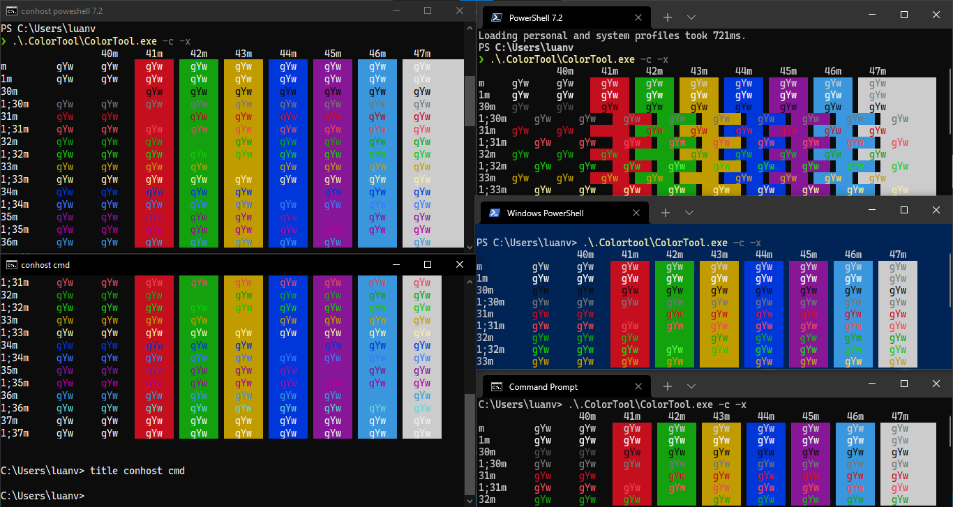 output from ColorTool broken on pwsh 7.2 + conpty · Issue #11992 ...