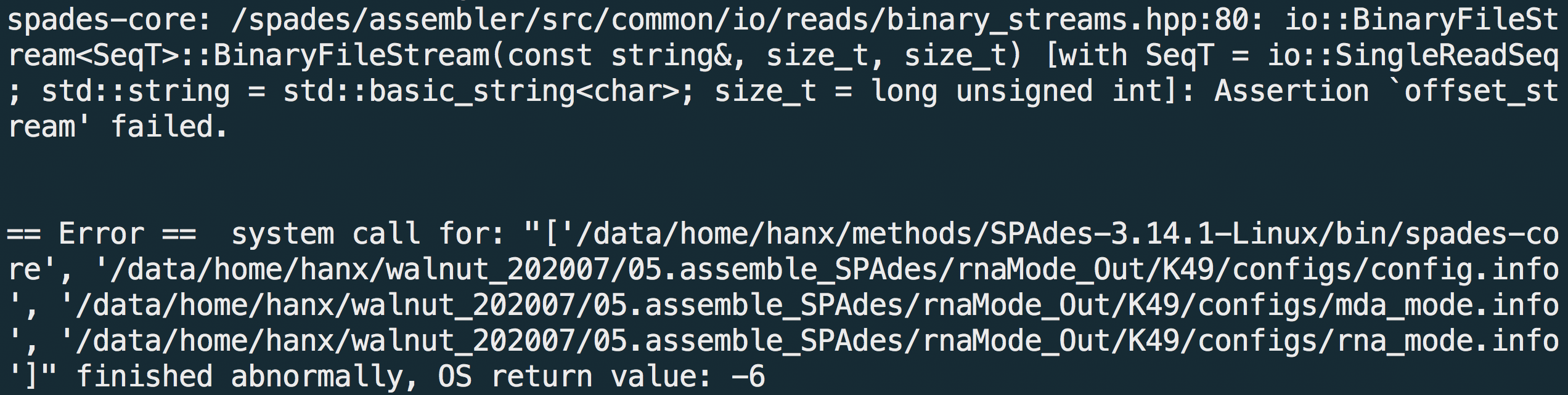 Assertion `offset_stream' failed and OS return value 6 · Issue 559