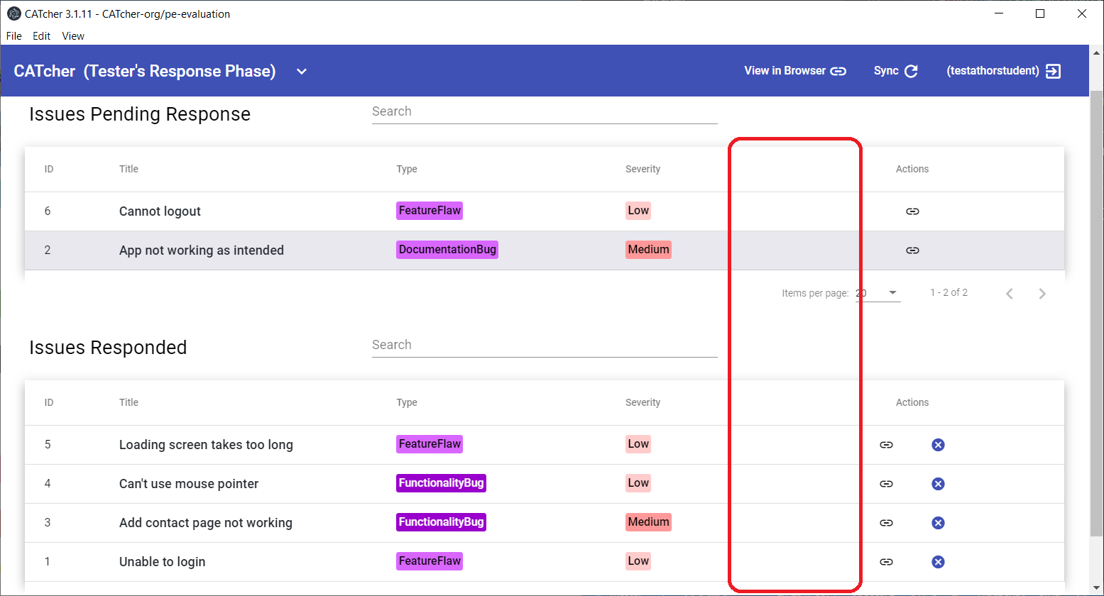 Tester Response: Add column for Response Type · Issue #321 · CATcher ...