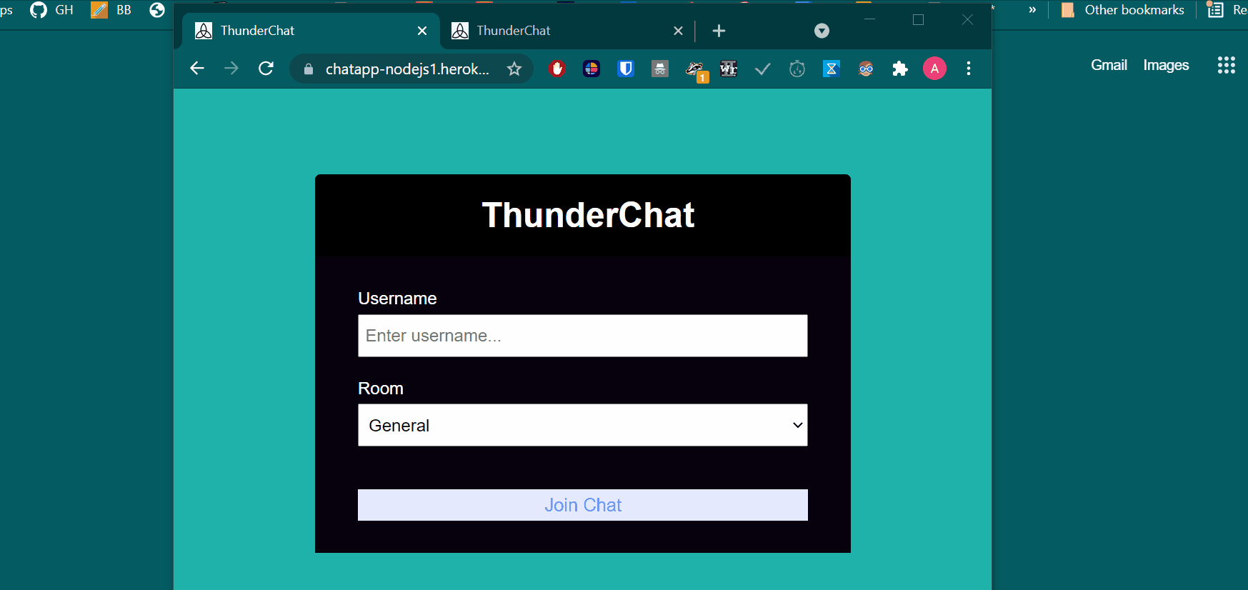 GitHub - anish700/thunderChat: Realtime Chat with webSockets using ...