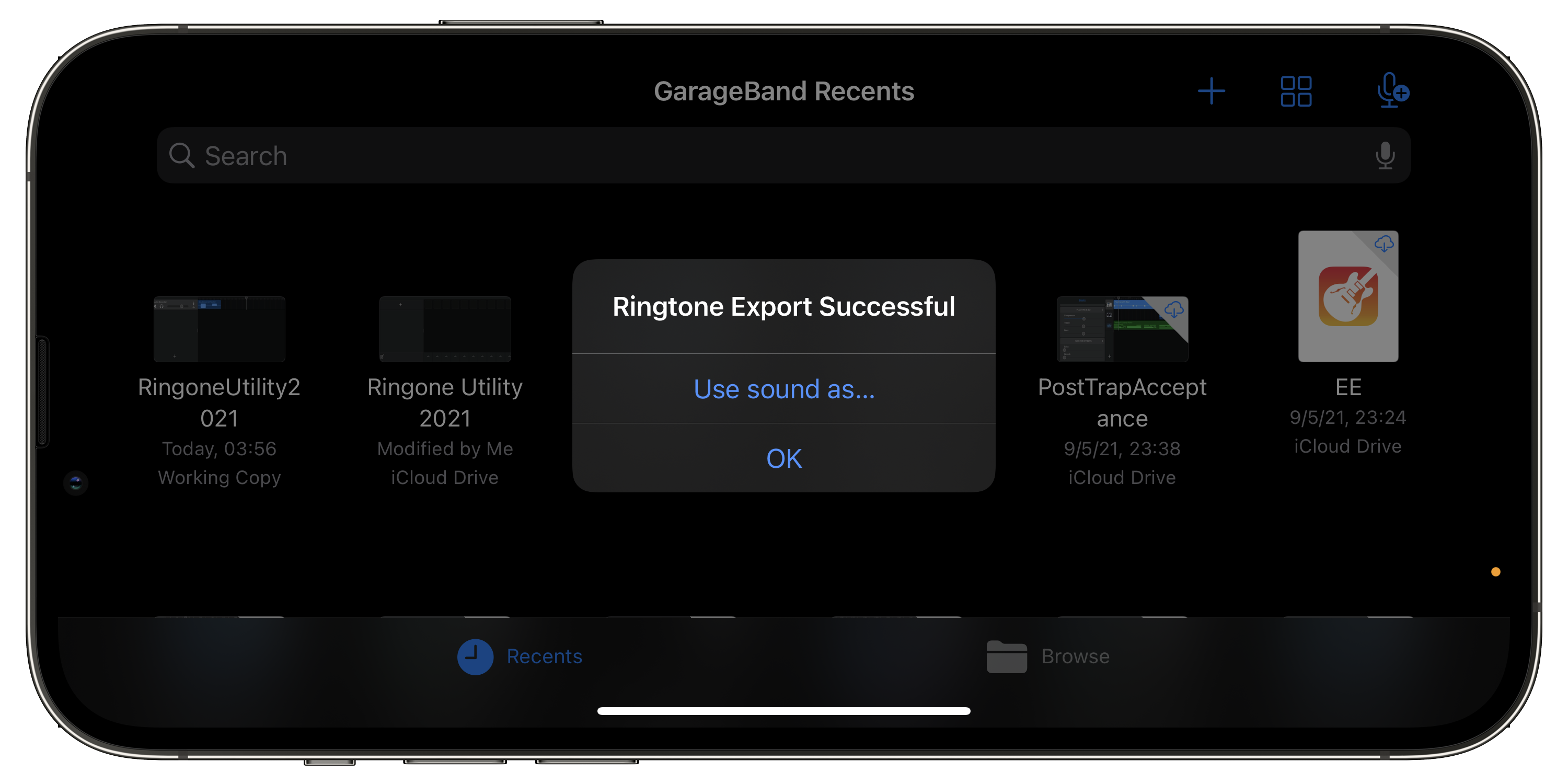 Ringtone Export Successful