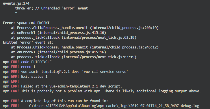 npm run dev 报错 · Issue #2311 · PanJiaChen/vue-element-admin · GitHub