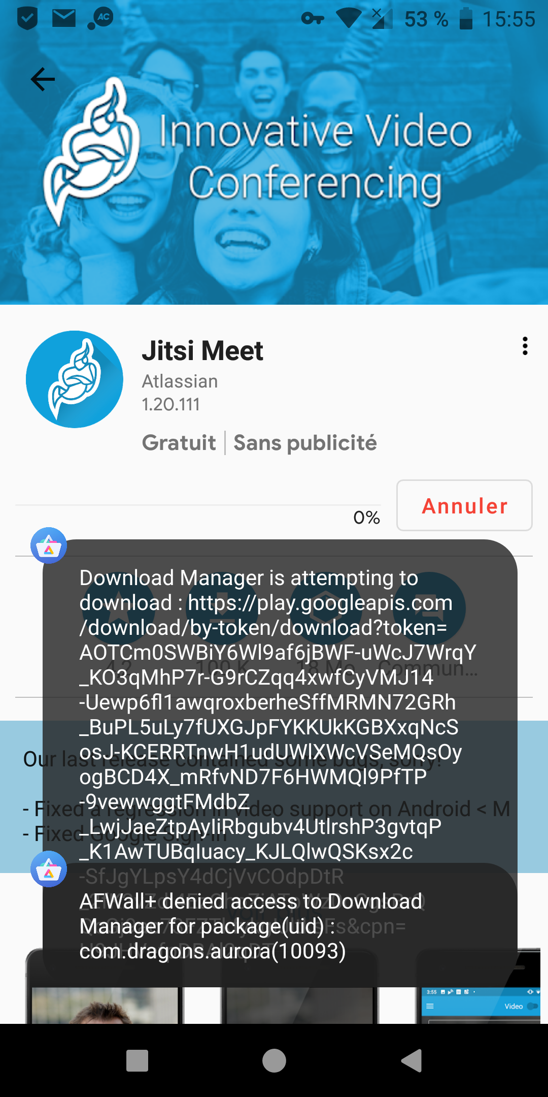 Can't download apps with Yalp/Aurora Store · Issue 896 · ukanth/afwall
