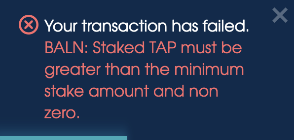BALN Staking: Incorrect error message and fix minimum stake · Issue ...