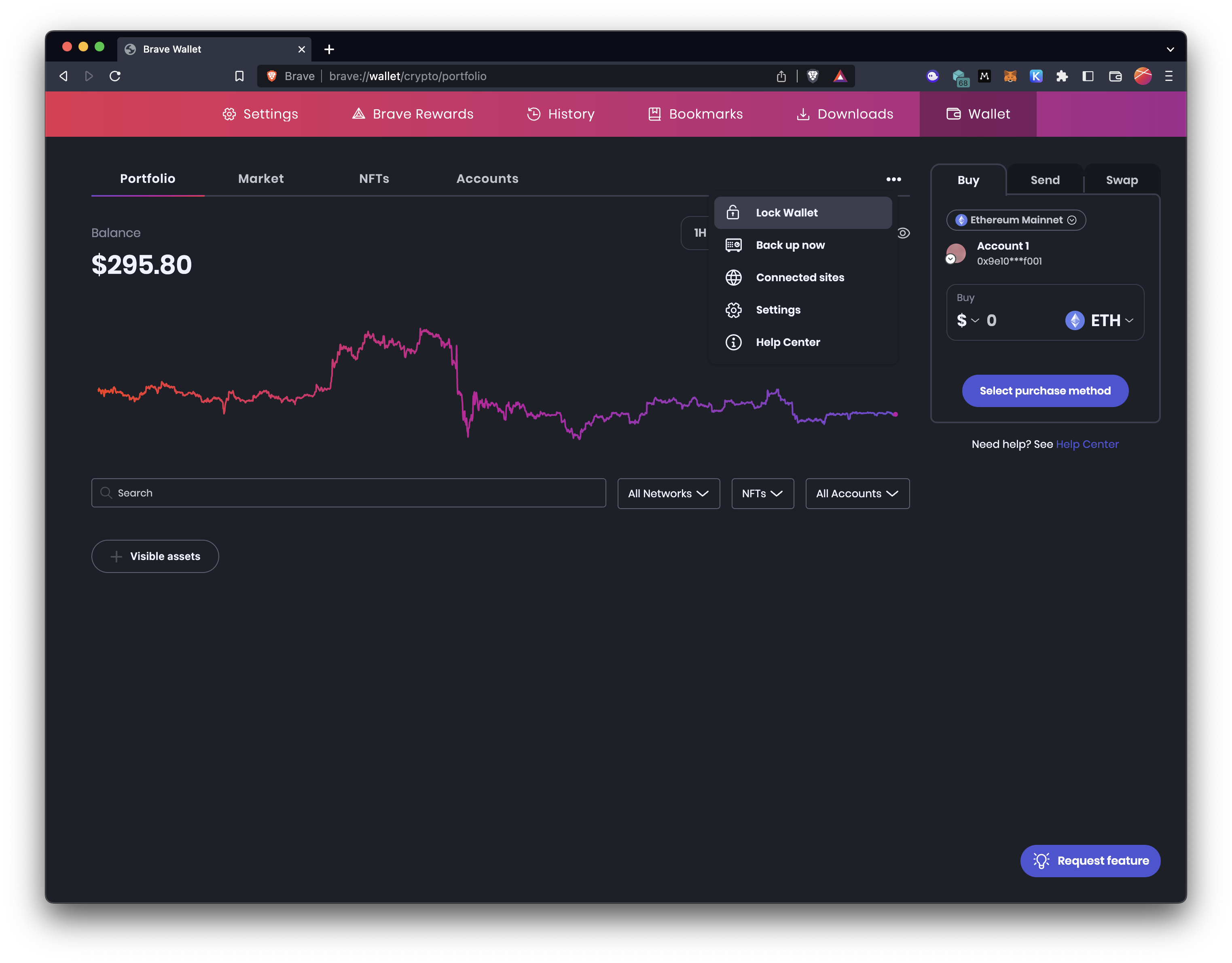 Find it difficult to find 'Lock wallet' menu · Issue 27570 · brave/bravebrowser · GitHub