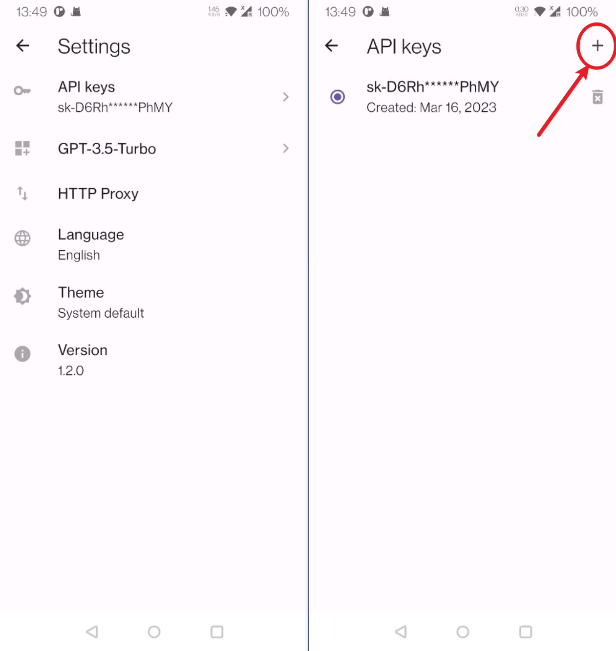 How about setting the API key on the Profile or Settings screen ...