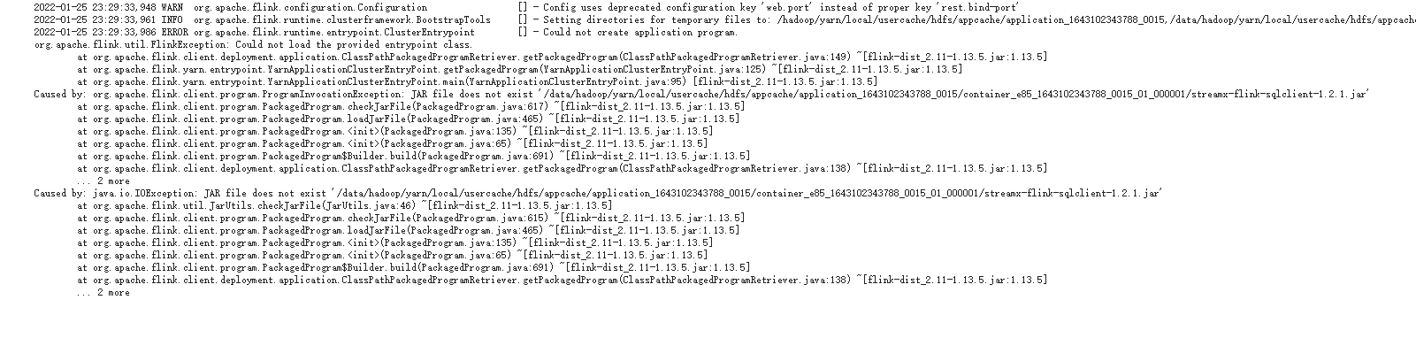 Solve the problem of flinksql error reporting in yarn application mode ...