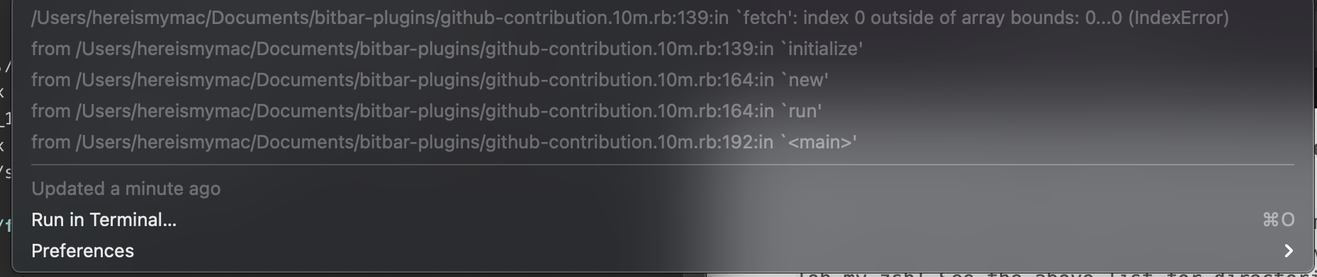 github contribution plugin issue · Issue #1550 · matryer/xbar-plugins ...