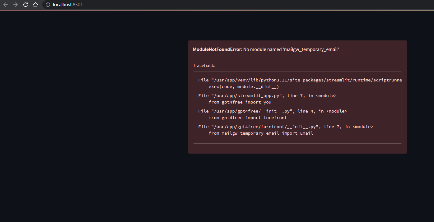 ModuleNotFoundError: No module named 'mailgw_temporary_email' · Issue ...