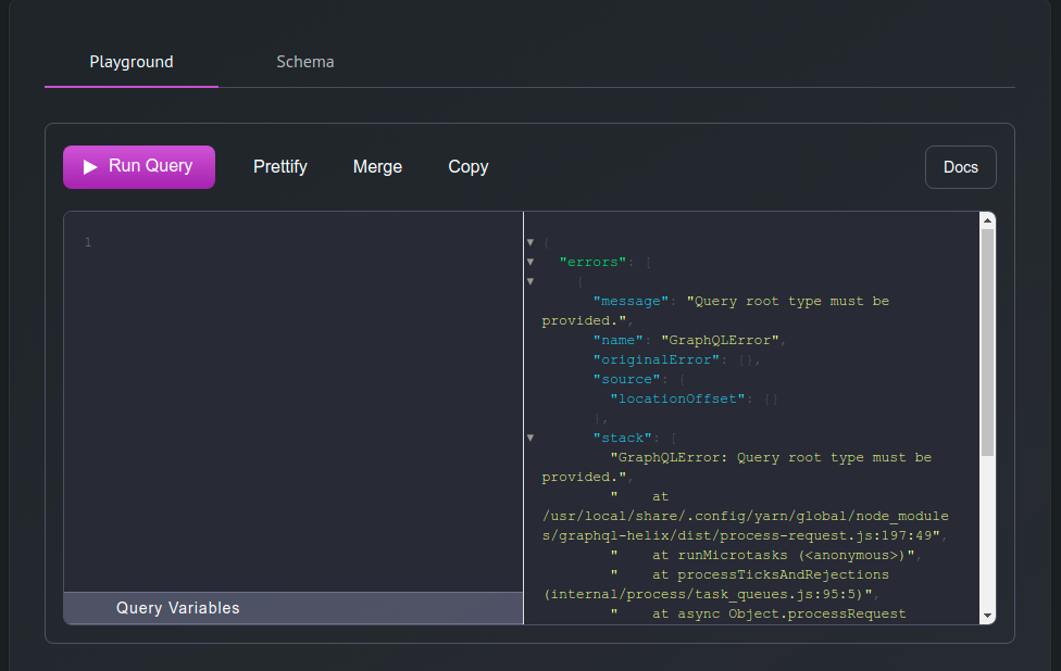 Cannot run GraphQL Playground · Issue #506 · GraphQL-Portal/graphql ...