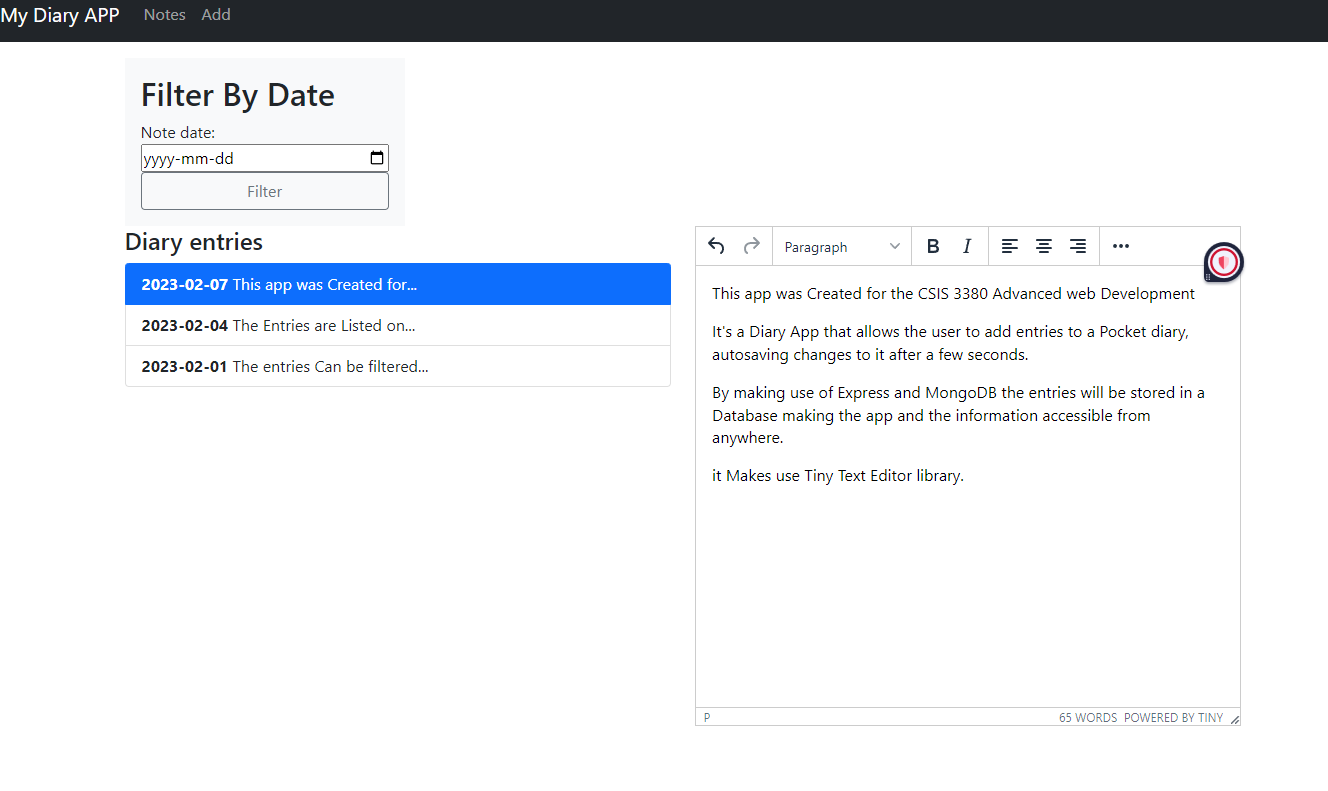 GitHub - ismajoshi/MyDiaryApp: Diary App