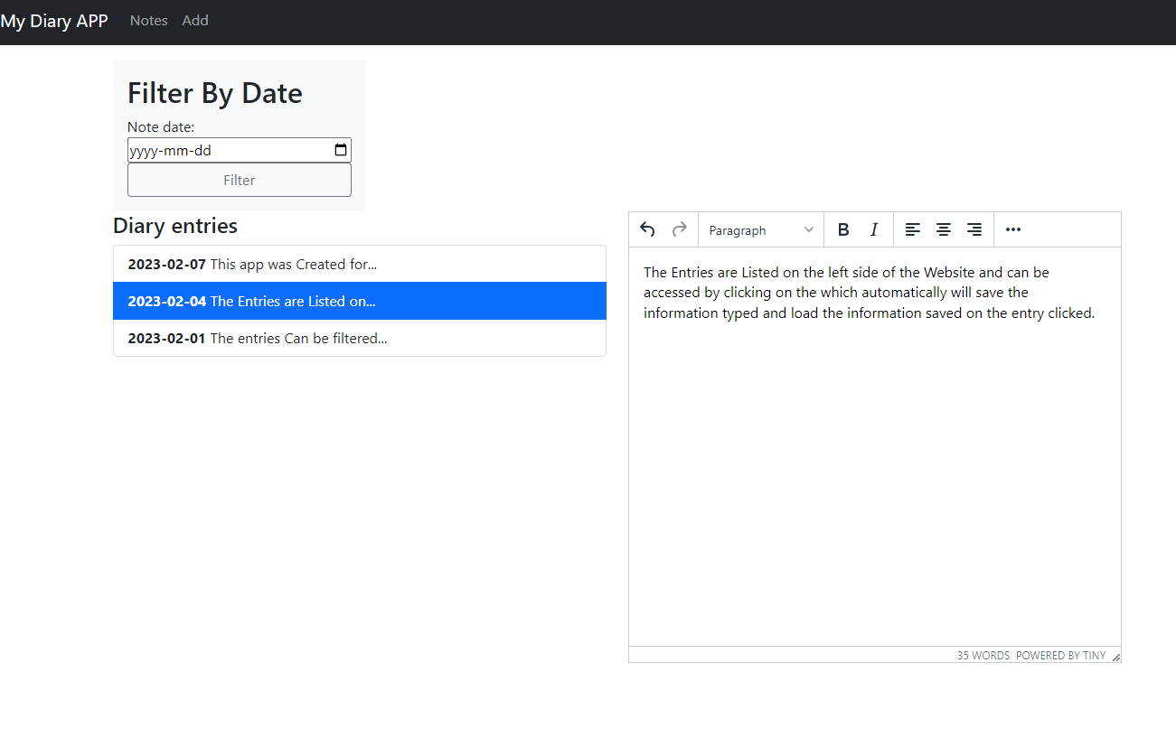 GitHub - ismajoshi/MyDiaryApp: Diary App