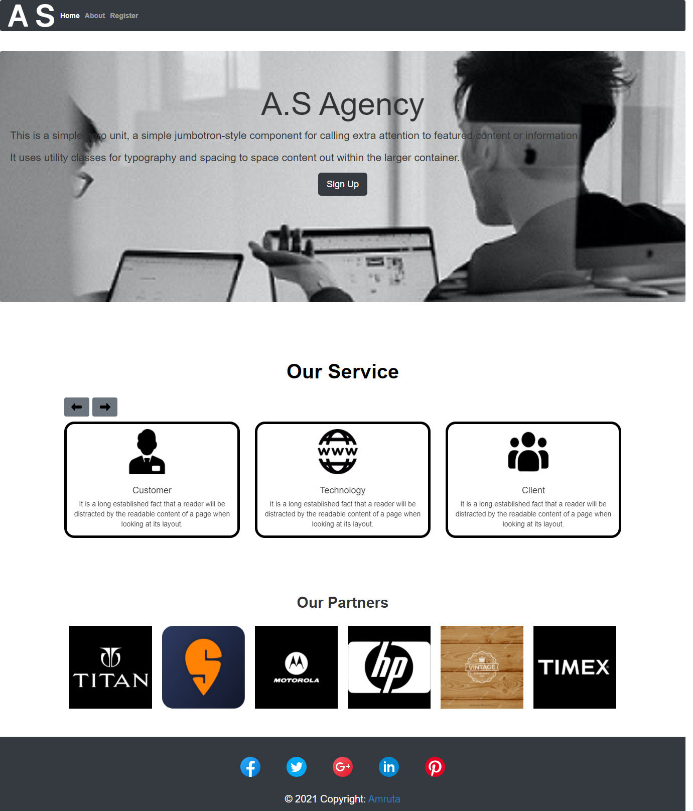 GitHub - AmrutaSudke/AS-Agency: Website of agency is created by using ...
