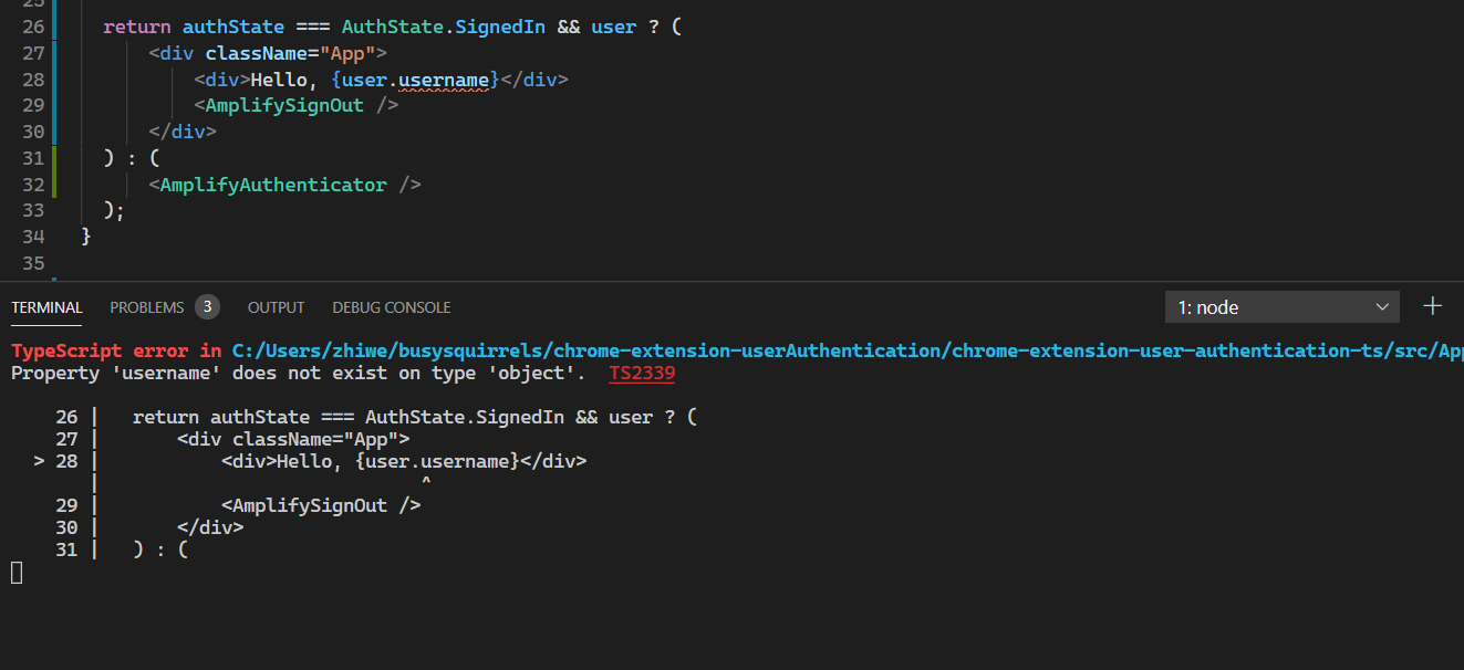 TypeScript based User Authenticatio React Project Error: Property ...
