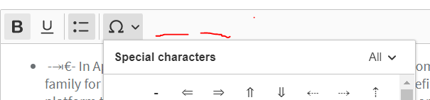 extracting a special character from the special character dropdown and ...