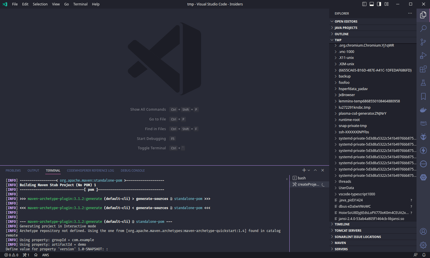 Creating project switches to terminal and losses focus · Issue 929