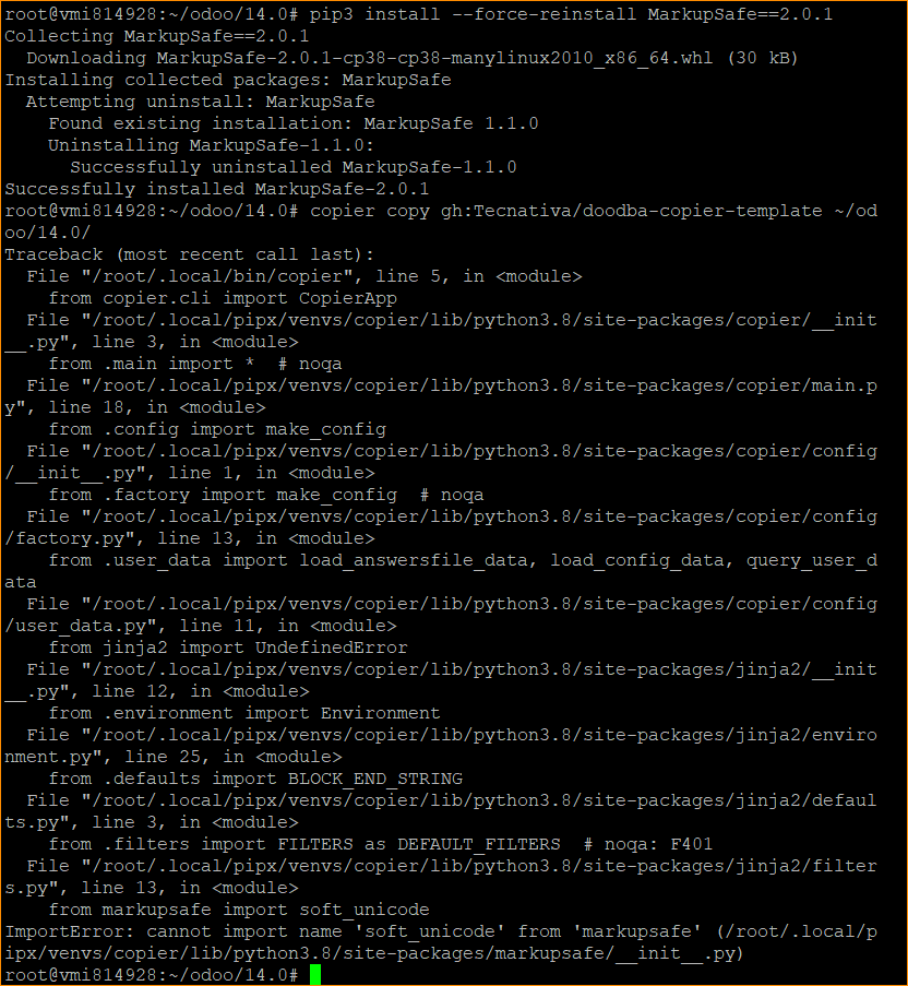  v14 ce importerror cannot import name soft unicode from