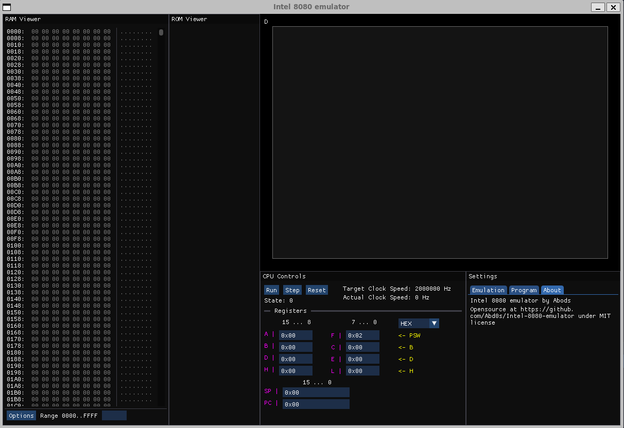 Github abd0s intel 8080 emulator emulator dissasembler for the