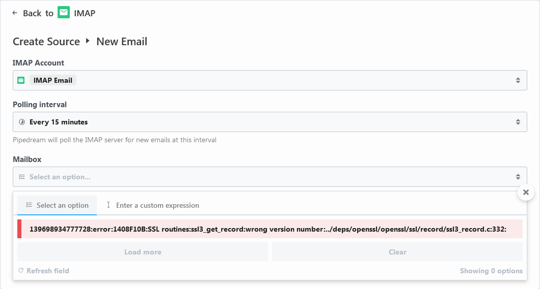 [BUG] Source: IMAP - Can't select Mailbox · Issue #4382 · PipedreamHQ ...