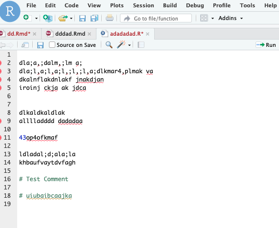Spell Check - non comment lines in R file are being spell checked ...