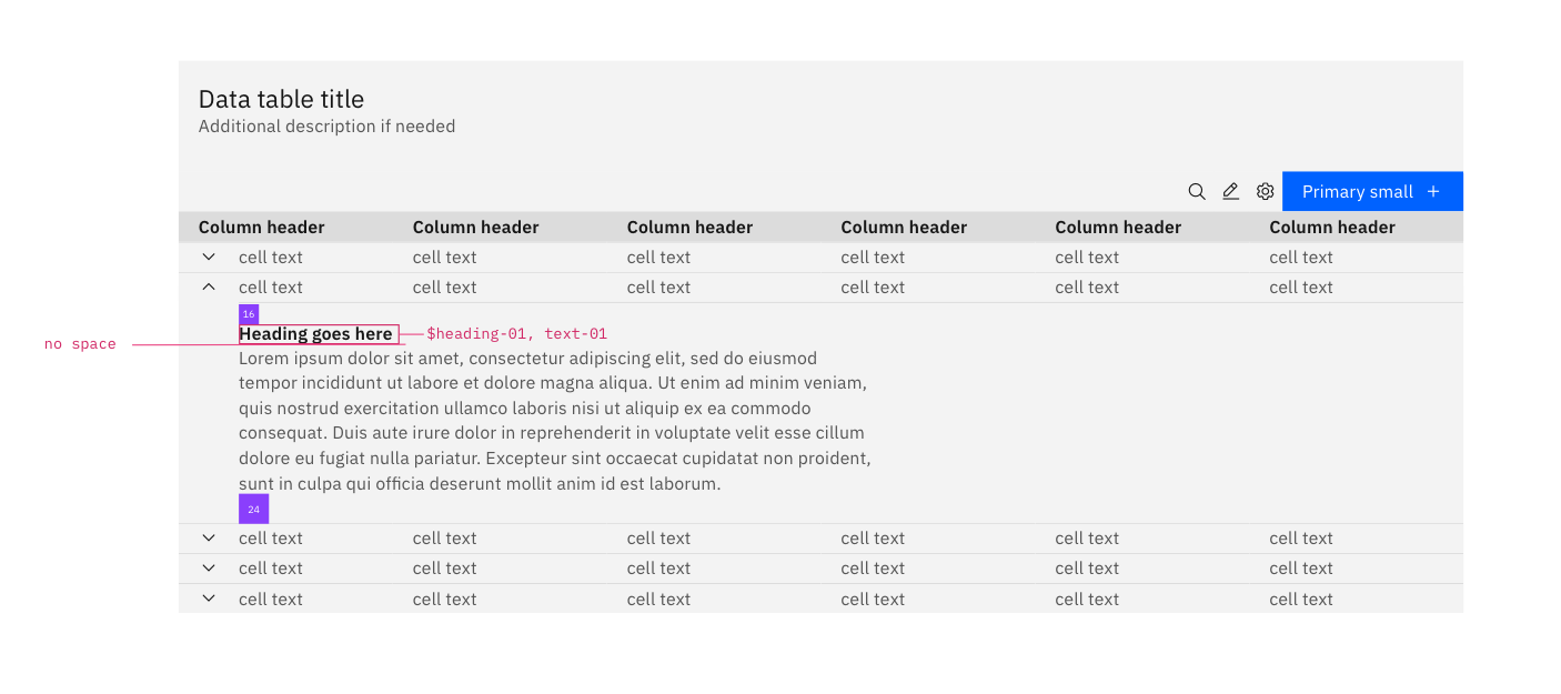 (data table) expandable row heading style fix · Issue #4651 · carbon ...