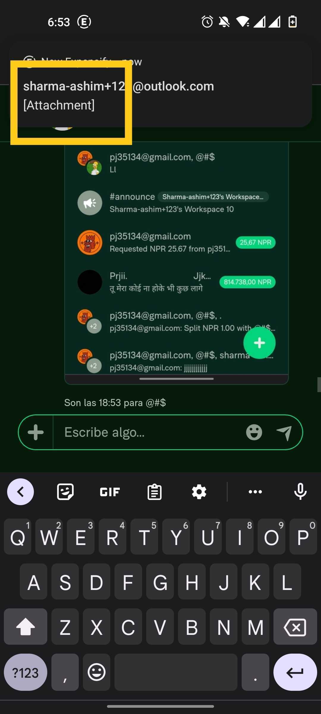 [1000] [Attachment] Notification isn’t shown in spanish whereas the