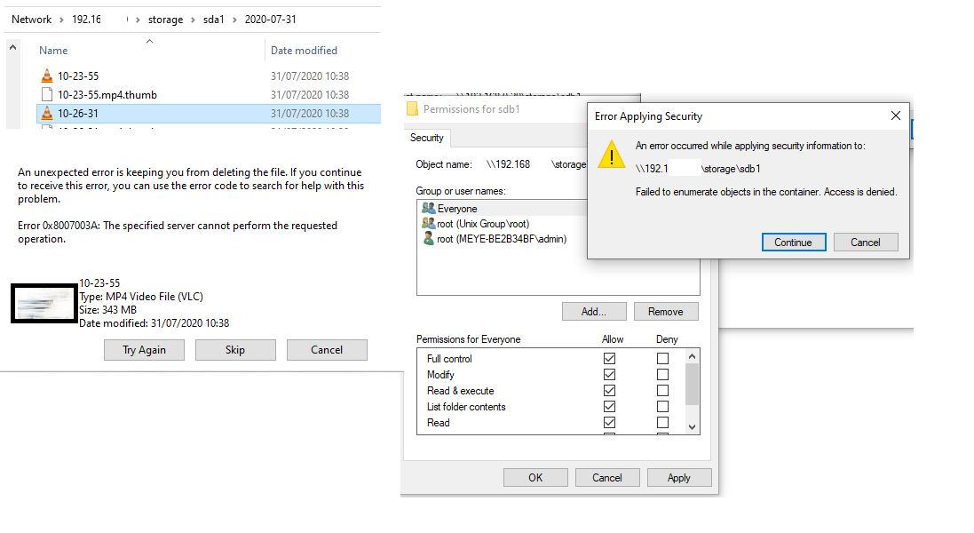 an unexpected error is preventing you from deleting the file · Issue