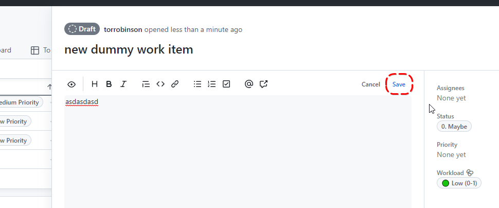 Save Draft Button The