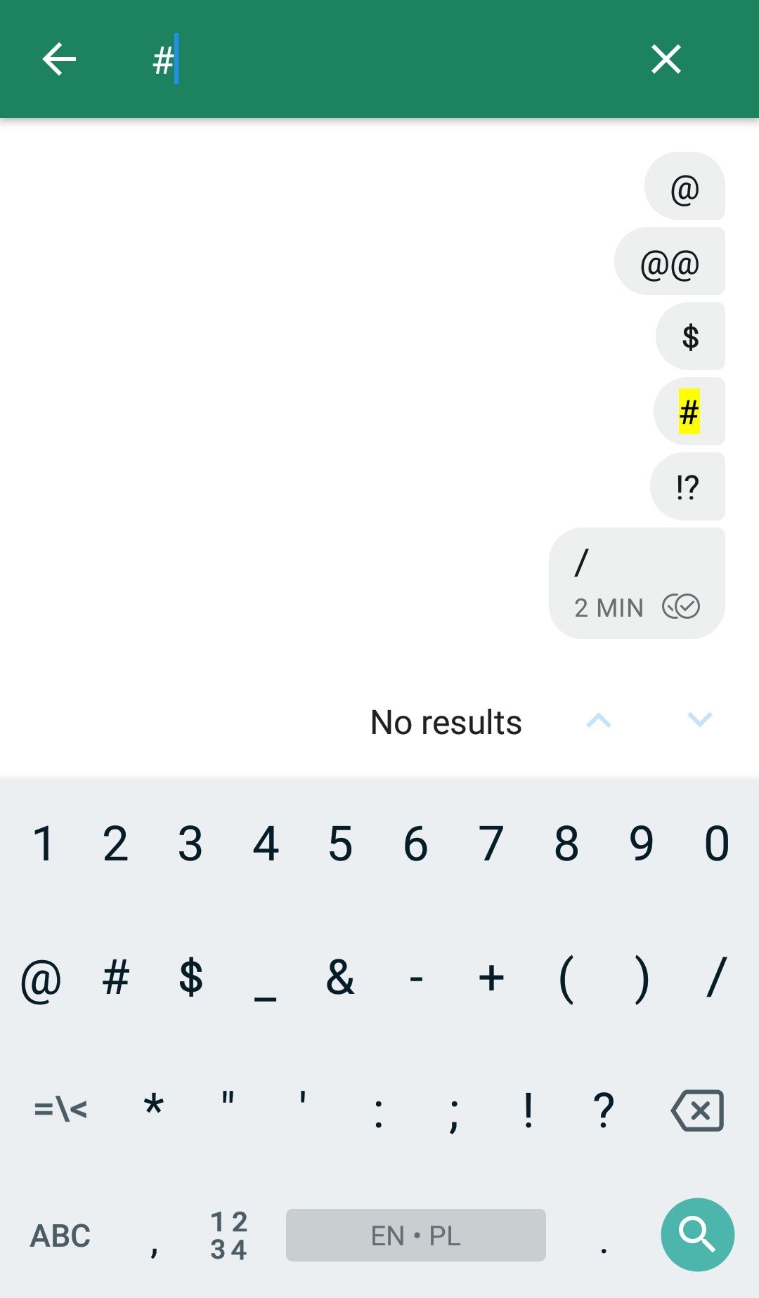 A few small problems while searching for keywords in conversation ...