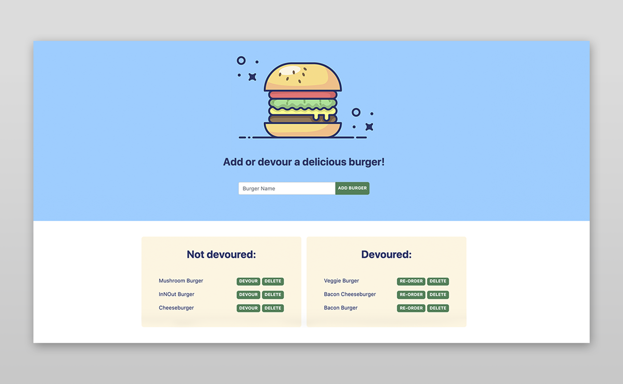 GitHub brittanymorrisdesign/Homework13 🍔Burger Logger Node, Express, Handlebars